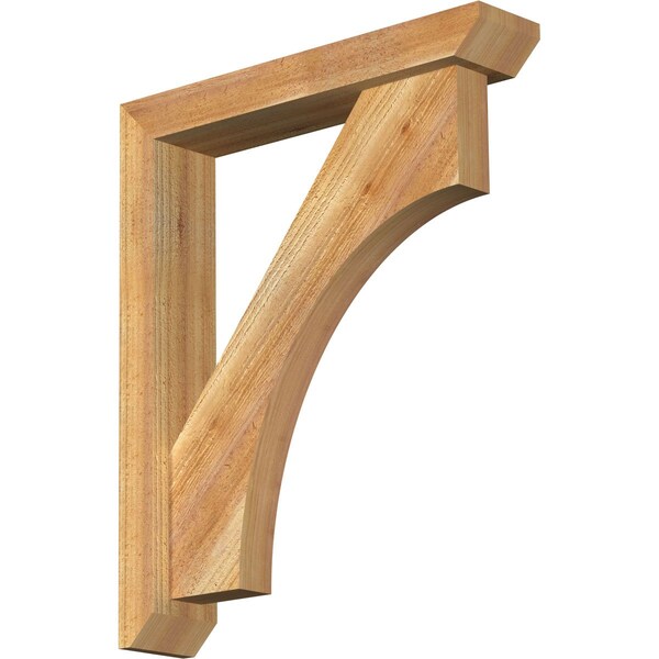 Ekena Millwork Westlake Slat Rough Sawn Bracket w/ Offset Brace, Western Red Cedar, 4"W x 20"D x 24"H BKT0402X20X24WTL06RWR - main